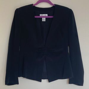 Vintage 90s Silk Corset Blazer Size 10P Collarless Whimsigoth Witchy Victorian